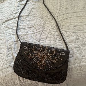 EUC black sequined evening bag